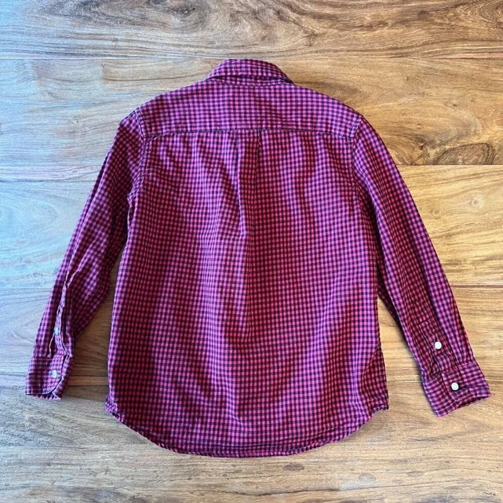 Ralph Lauren Black & Red Check Button Front Shirt Youth 6